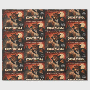 Count Nutula Retro Movie Parody Wrapping Paper