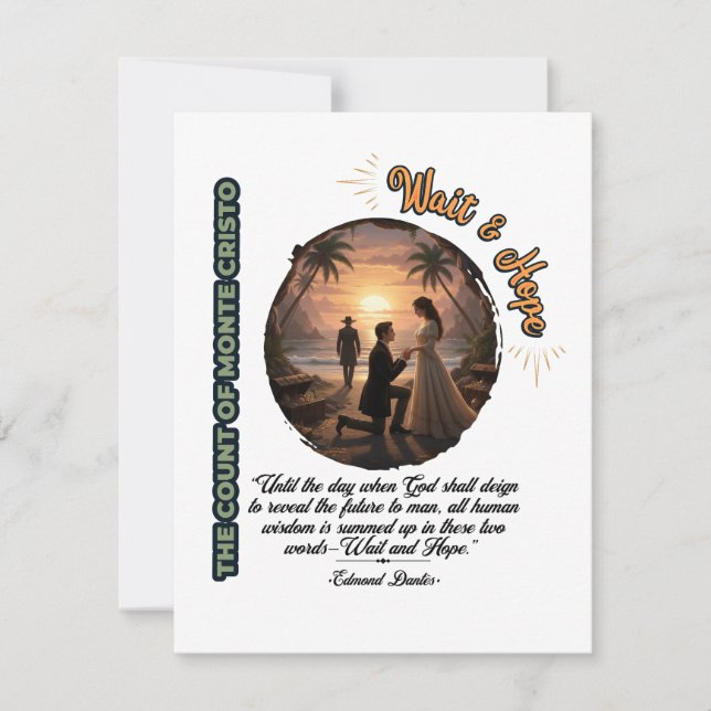 Count of Monte Cristo Wait & Hope Sunset Flat Card (Front)