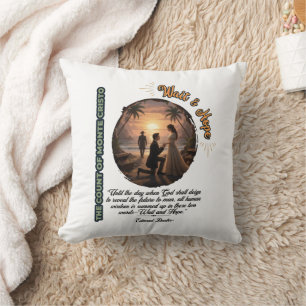 Count of Monte Cristo Wait & Hope Sunset Throw Pillow