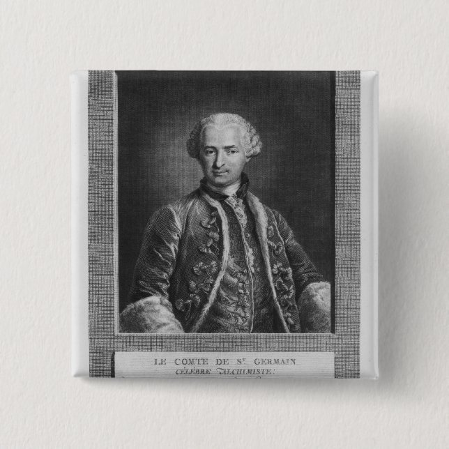 Count of St. Germain, famous alchemist, 1783 2 Inch Square Button (Front)