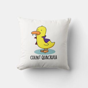 Count Quackula Funny Duck Pun Throw Pillow