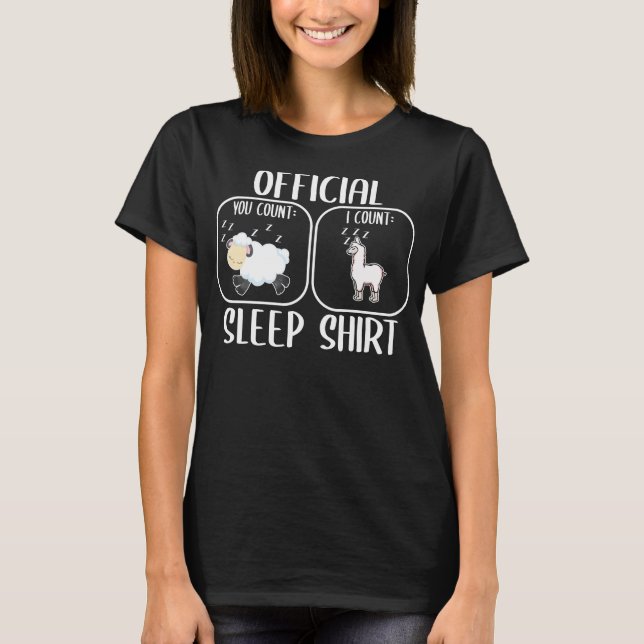 Count Sheep Llama Sleepshirt T-Shirt (Front)