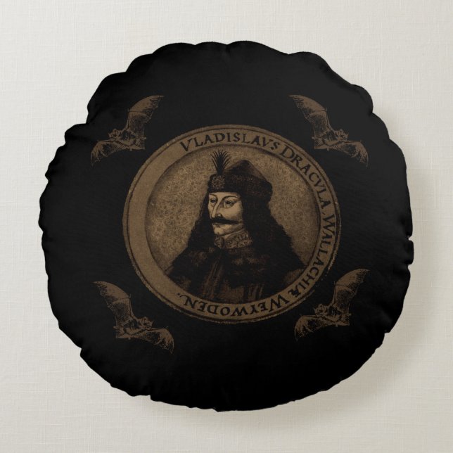 Count Vlad Dracula Round Pillow (Front)