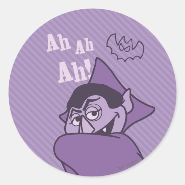 Count von Count - Ah Ah Ah! Classic Round Sticker (Front)