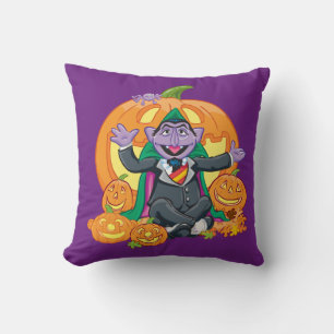 Count von Count   Halloween Pumpkins Throw Pillow