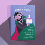 Count von Count Number Cake Birthday Party Invitation<br><div class="desc">Count von Count holding an editable number birthday cake; customize the year for your child's Birthday.</div>