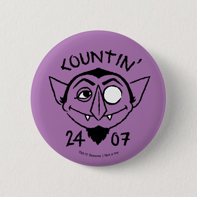 Count von Count Skate Logo - Countin' 24/7 2 Inch Round Button (Front)