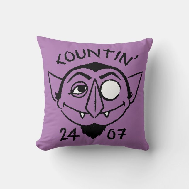 Count von Count Skate Logo - Countin' 24/7 Throw Pillow (Front)