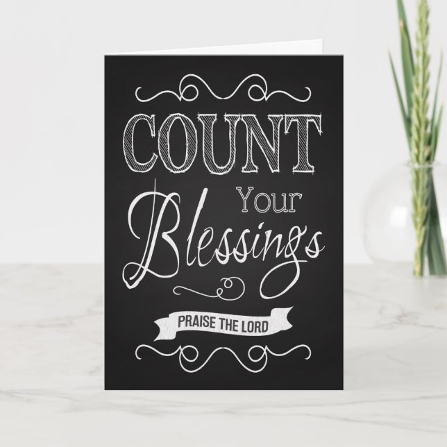 Count your Blessings Christian Thanksgiving Holiday Card (Front)