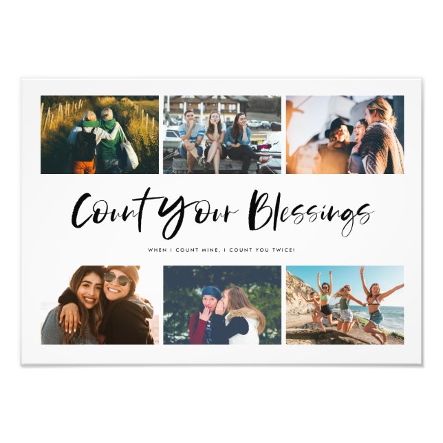 Count Your Blessings Quote Photo Collage (Front)