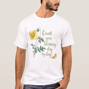 Count your blessings - vintage Yellow poppy T-Shirt