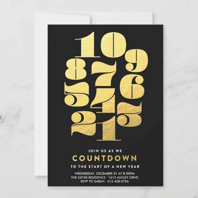 Countdown - New Years Eve Party Invitation (Front)