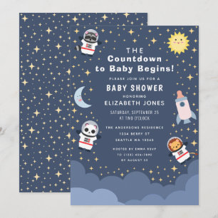 Countdown to Baby Space Baby Shower Invitation