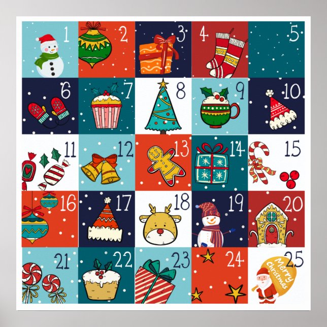Countdown To Christmas Advent Calendar Poster (Front)