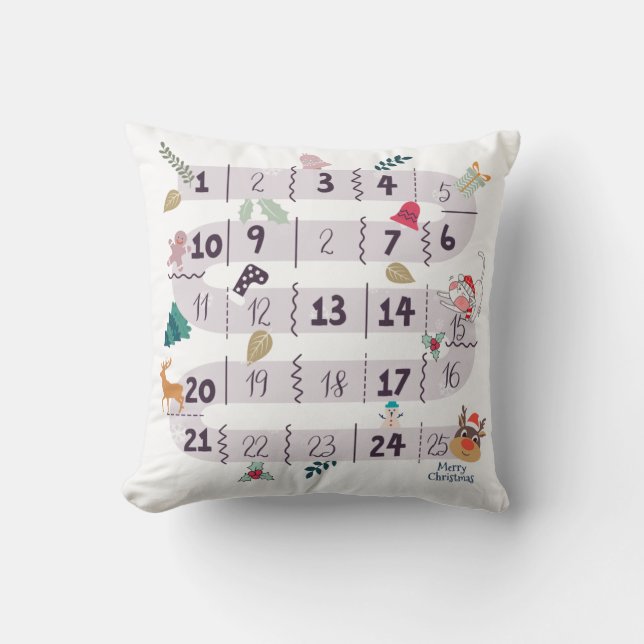 Countdown To Christmas Advent Calendar Throw Pillo Pillow (Front)