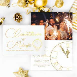 Countdown to midnight New Year Party Invitation