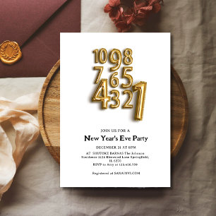 Countdown to New Year's Eve Party Balloon Letters Invitation