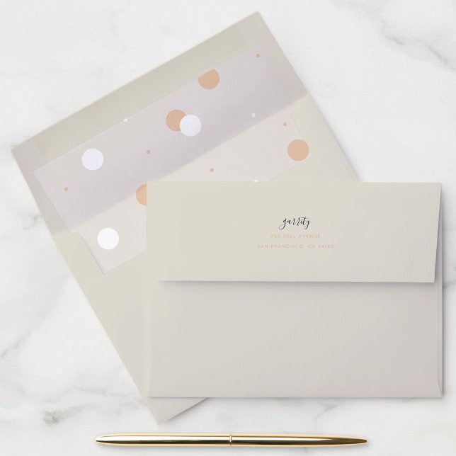 Countdown to New Year's Eve Party Return Address Envelope (Countdown to New Year's Eve matching return address envelope with confetti polka dot liner.)