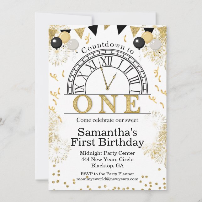 Countdown to ONE Birthday Invite (Front)