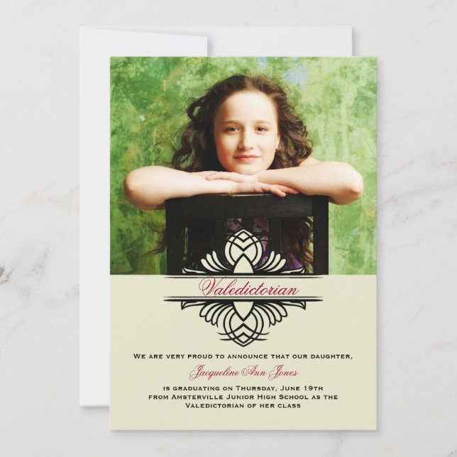 Counter Part Photo Graduation Announcement (Front)