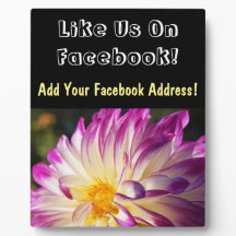 Counter sign plaque Like Us On Facebook! sign