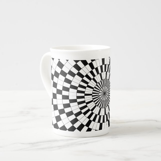 Counter Spirals by Kenneth Yoncich Bone China Mug (Front Left)