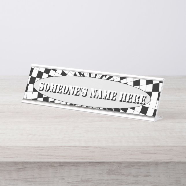 Counter Spirals by Kenneth Yoncich Desk Name Plate (Front)