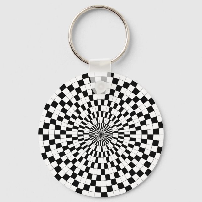 Counter Spirals by Kenneth Yoncich Keychain (Front)