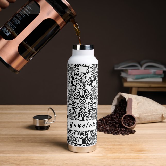 Counter Spirals by Kenneth Yoncich Water Bottle (Coffee)