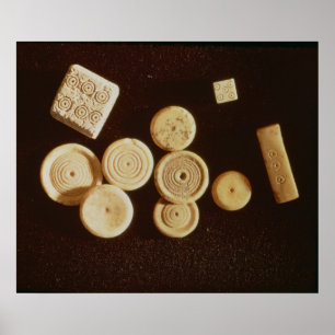 Counters and dice, Gallo-Roman Poster