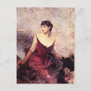 Countess de Rasty Seated by Giovanni Boldini Postcard