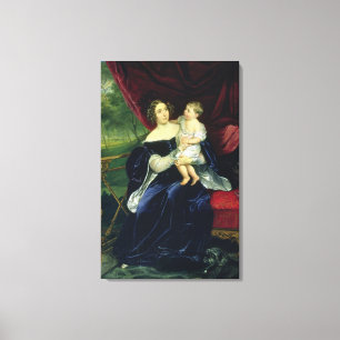 Countess Olga Ivanovna Orlov with her daughter Canvas Print