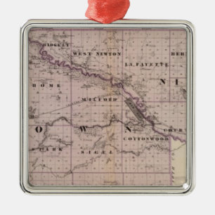 Counties of Brown and Nicollet, Minnesota Metal Ornament
