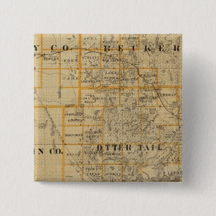 Counties of Clay, Wilkin, Becker, Minnesota 2 Inch Square Button