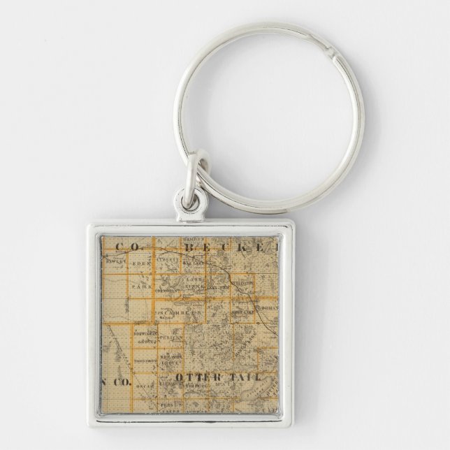 Counties of Clay, Wilkin, Becker, Minnesota Keychain (Front)