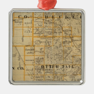 Counties of Clay, Wilkin, Becker, Minnesota Metal Ornament