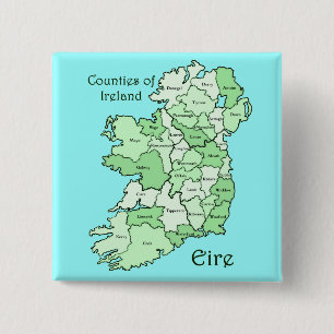 Counties of Ireland Map 2 Inch Square Button