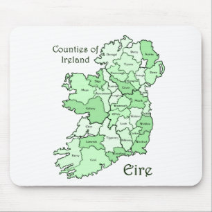 Counties of Ireland Map Mouse Pad