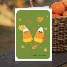 Counting Blessings | Green Candy Corn Fall Holiday Card