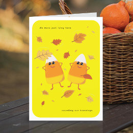 Counting Blessings | Yellow Candy Corn Fall Holiday Card