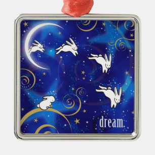 Counting Bunnies Metal Ornament