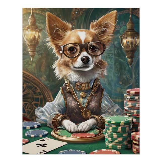 Counting Cards, Steampunk Chihuahua  Poster (Front)