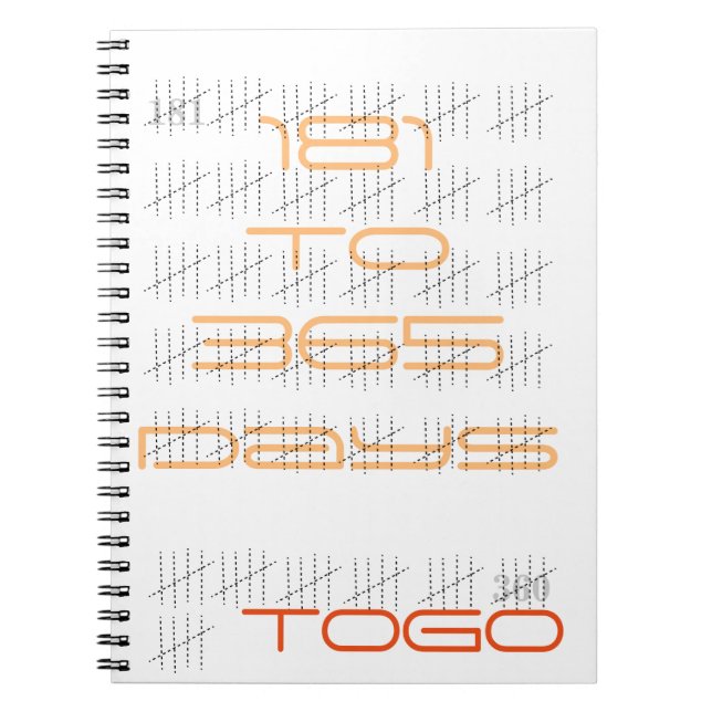 Counting Days w/Sticks 181-365 Notebook (Front)