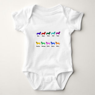 Counting German Dachshunds Baby Bodysuit