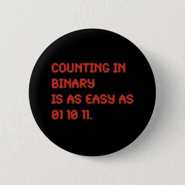 Counting in Binary 2 Inch Round Button (Front)