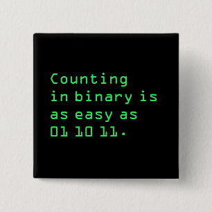 Counting in Binary 2 Inch Square Button