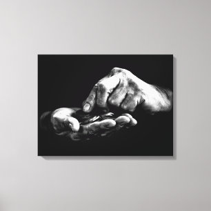 Counting Money Hands Black White Vintage Drawing Canvas Print