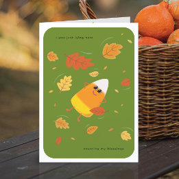 Counting My Blessings | Green Candy Corn Fall Holiday Card