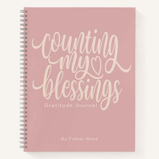 Counting My Blessings Personalized Gratitude Notebook (Front)