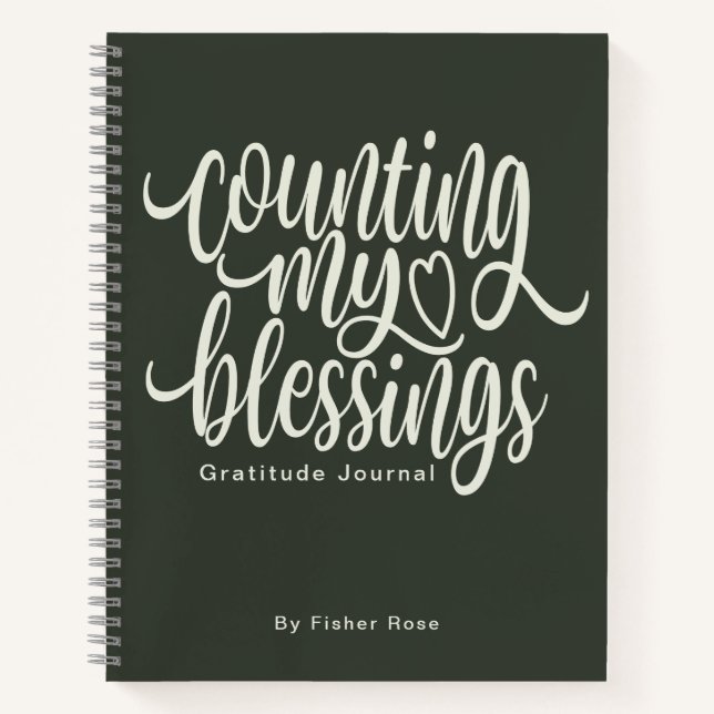 Counting My Blessings Personalized Gratitude Notebook (Front)